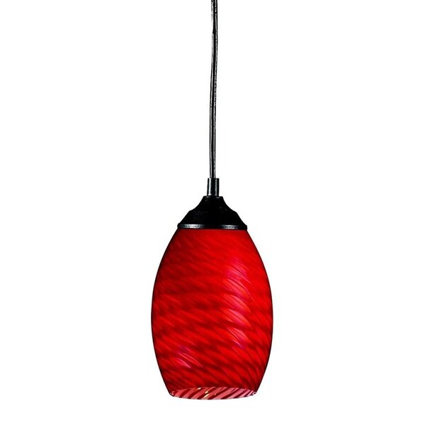 Z-Lite Jazz 1 Light Mini Pendant, Sand Black & Red 131-RED - main
